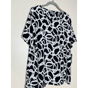 NWT JM Collection brushed links printed blouse size 0x